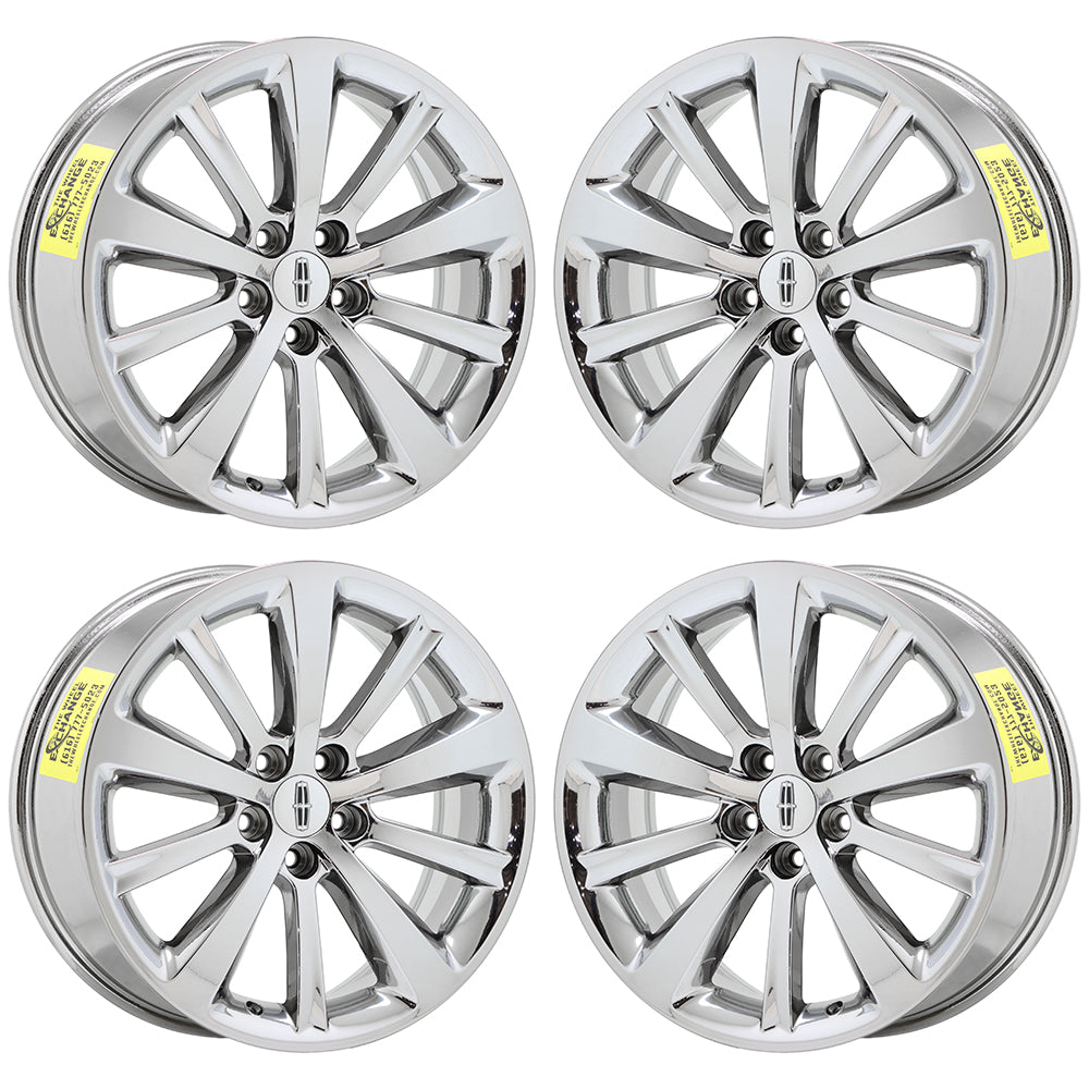 19" Lincoln MKS Bright Chrome wheels rims Factory OEM 2009-2016 set 3766